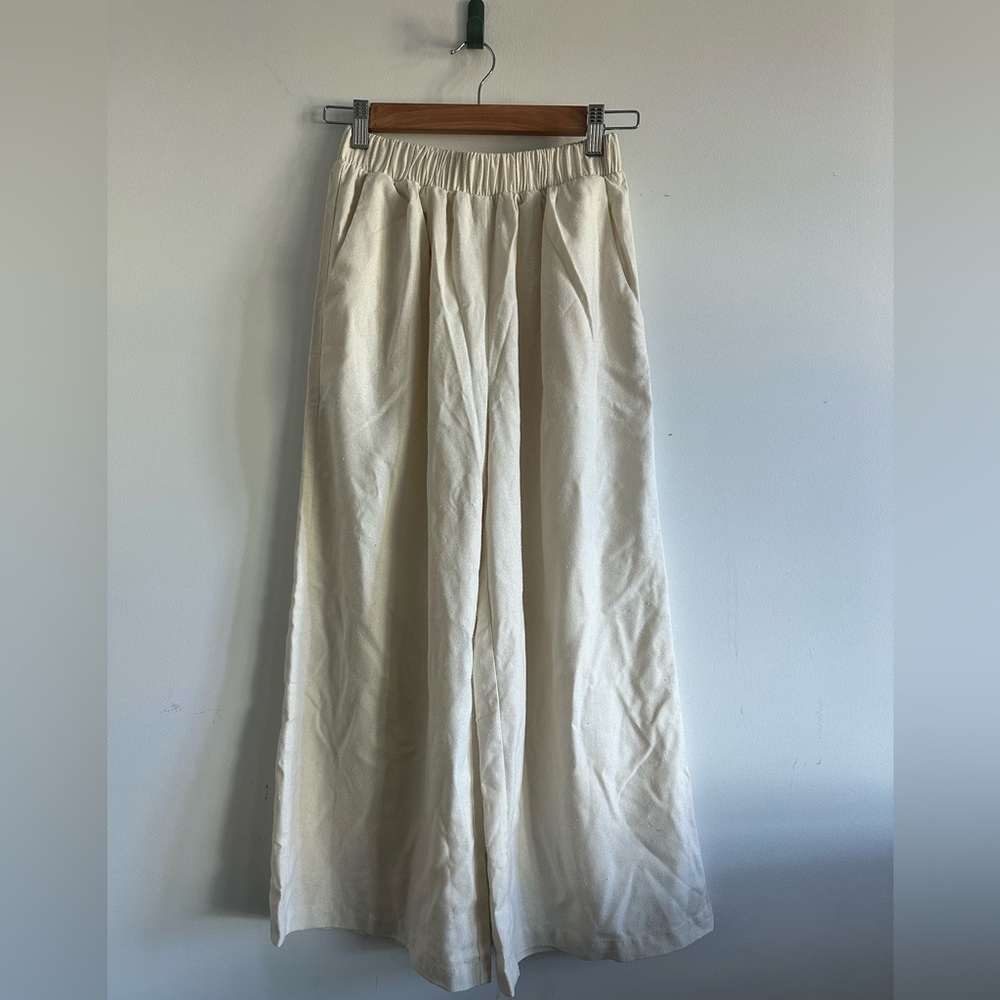 Ozma CROP WIDE LEG (Regen Silk Noil) Natural